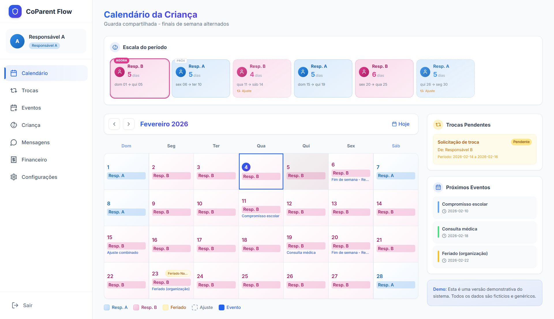 Plataforma de organização de guarda compartilhada